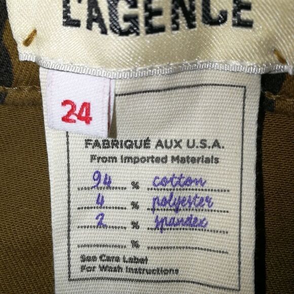 L'AGENCE / REVOLVE Margot Spot Animal Print Stretchy Skinny Cropped Jean Size 24 - Picture 12 of 15